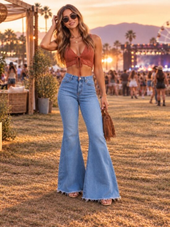 Free People Denim - Free People We The Free Just Float On Flare Jeans in Bermondsey Blue — Size 25